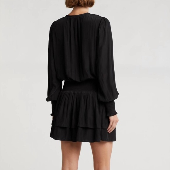 RAMY BROOK Clarinda Smocked Drop Waist Mini Dress with flaws read discriptions - Picture 2 of 11